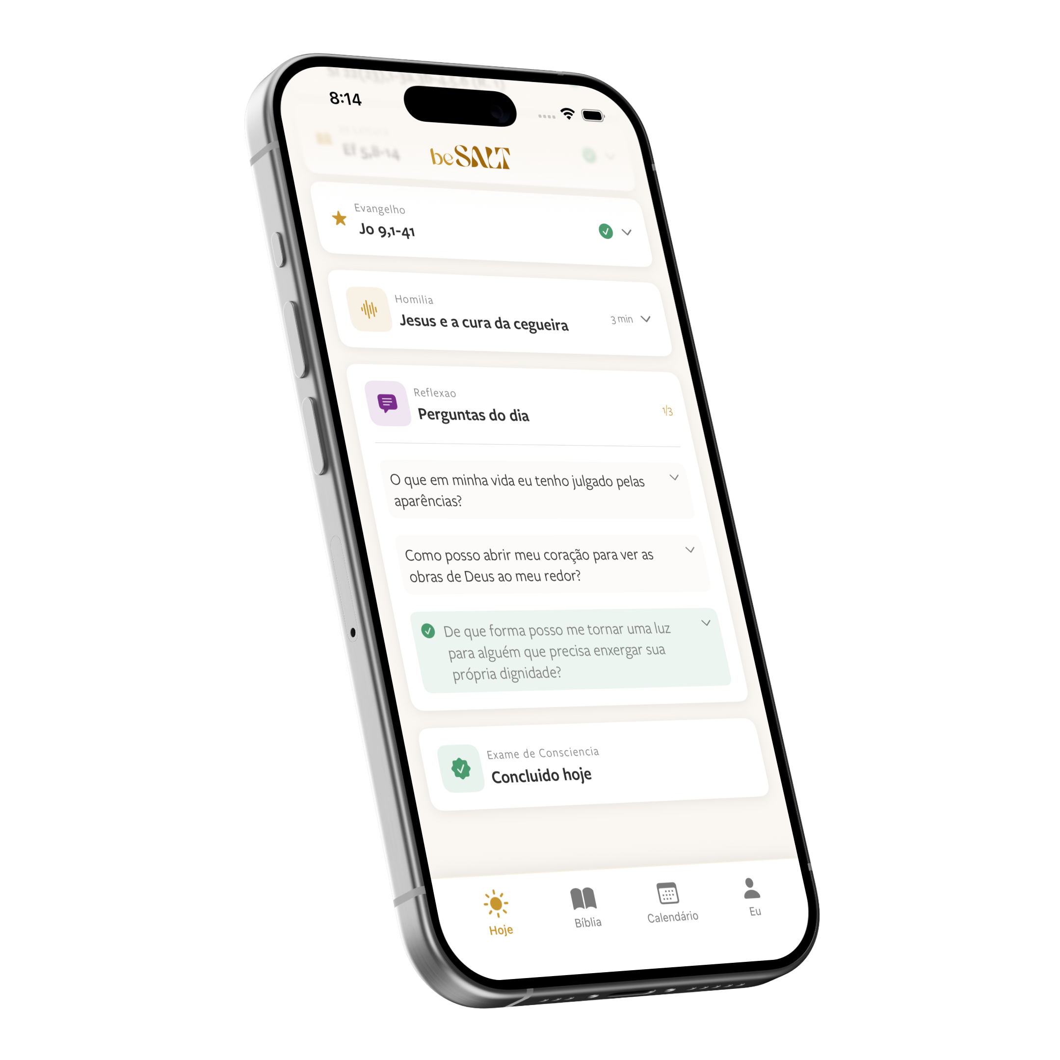 beSALT, app com liturgia do dia e reflexões